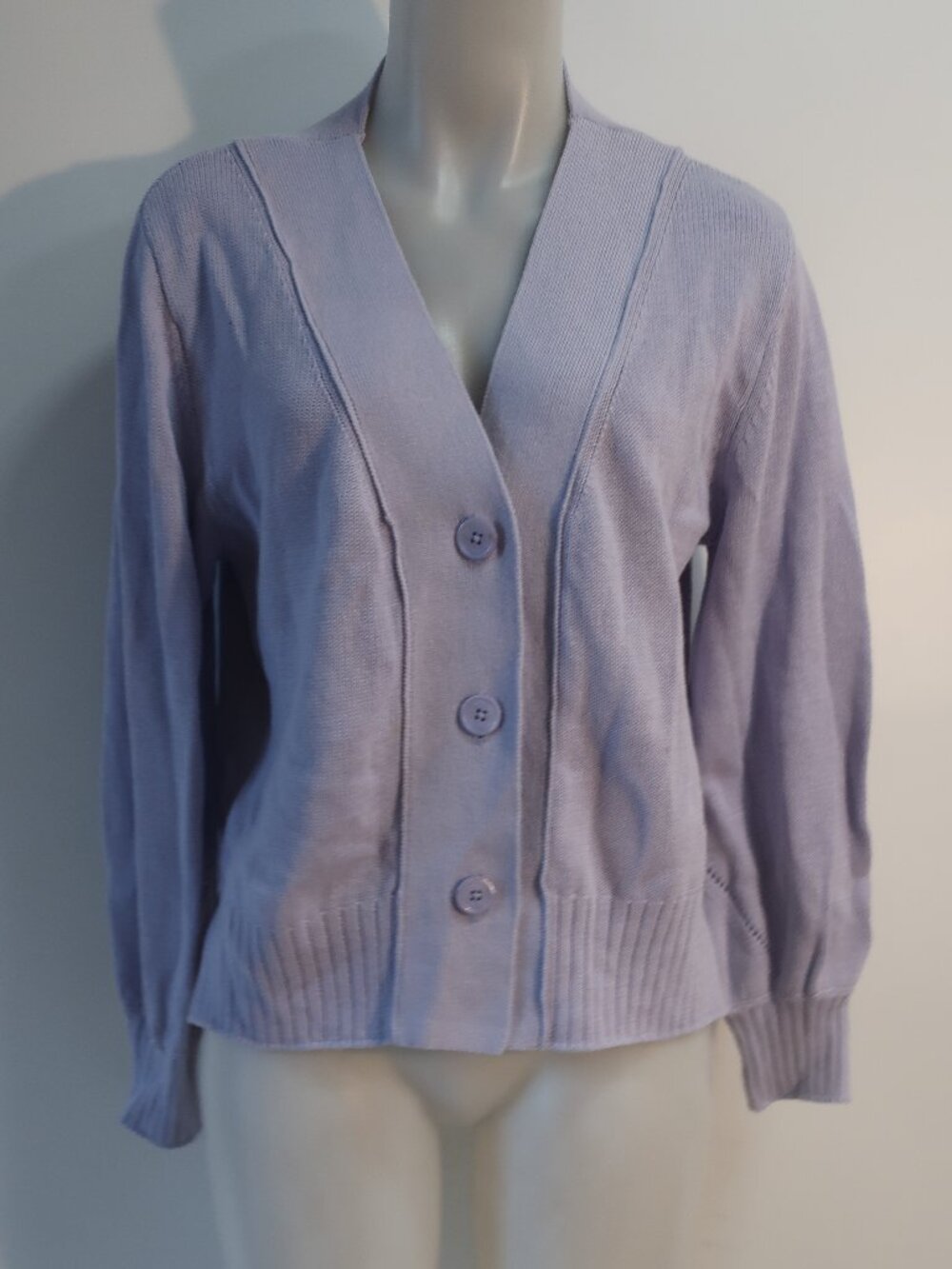 Womens 27 Miles Malibu (Item-107) Lavender V-Neck Cardigan Sweater M - Picture 5 of 16